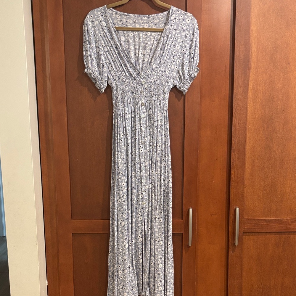 Floral Blue Maxi Dress